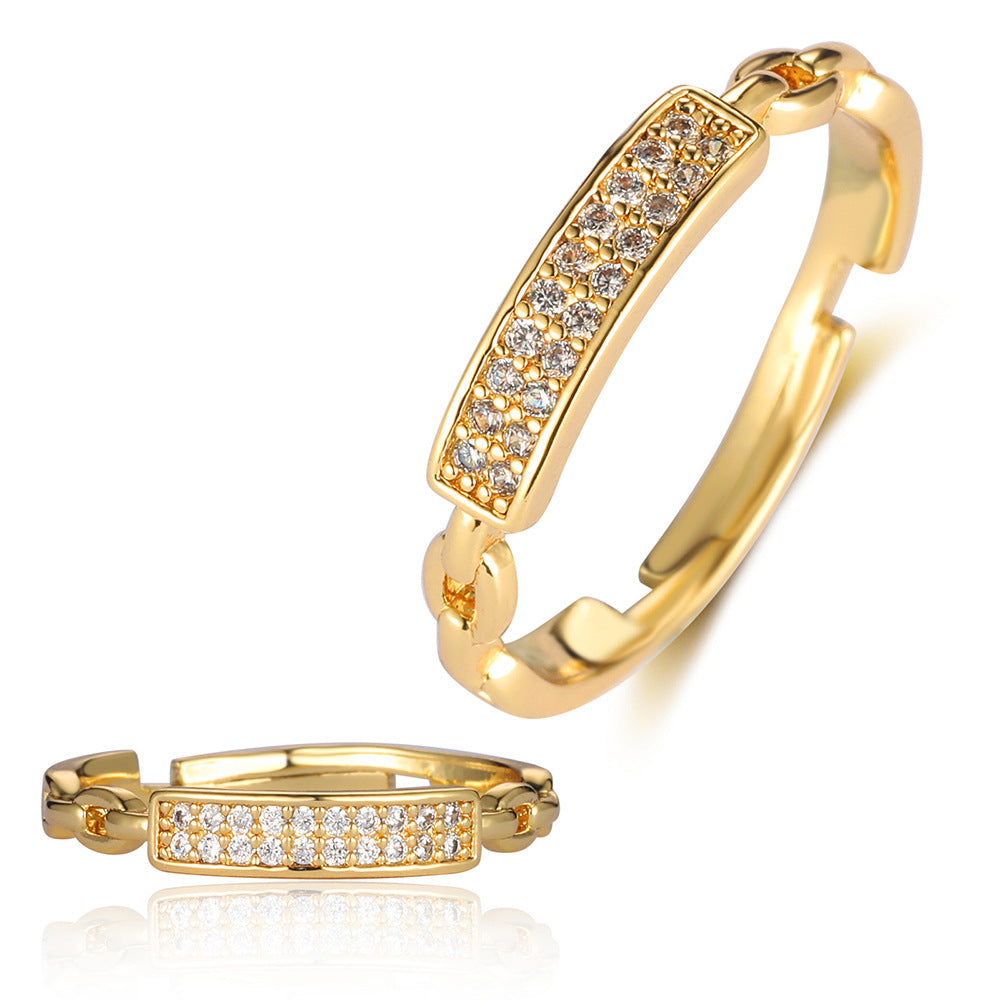 Cross eye zircon ring