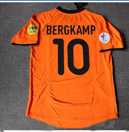2000 Netherlands Home 10 Bergkamp Short Sleeve Jersey