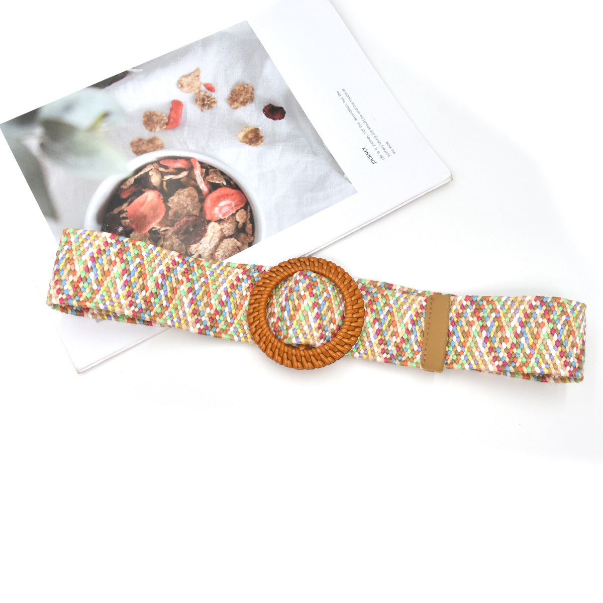 Cotton and linen elastic woven elastic belt