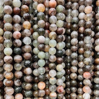 6-10mm natural red and green hair crystal beads loose beads