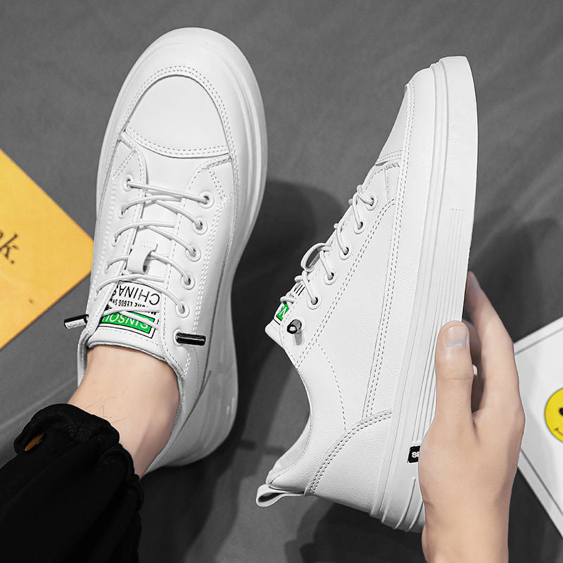 Stylish Casual Waterproof Leather White Shoes