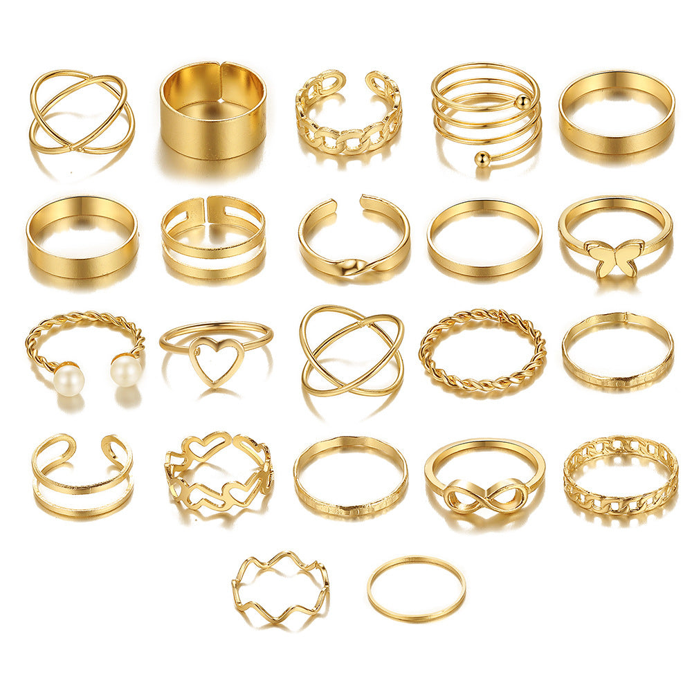 Butterfly Multi-Joint 22-Piece Ring Set