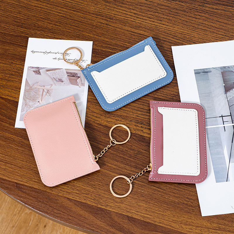 Easy to carry contrasting color pu change purse