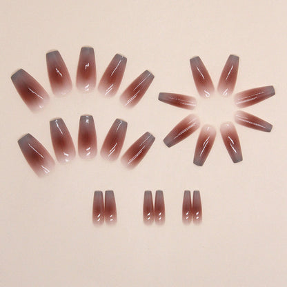 Blush Gradient Medium-Length Fall/Winter Fake Nails