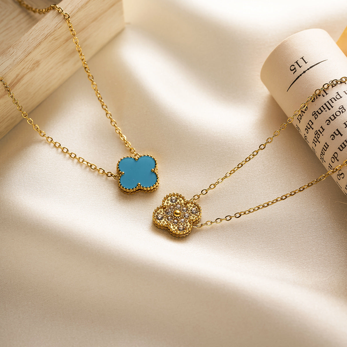 18K Gold Double-Sided Four-Leaf Clover Bracelet — High Color Retention