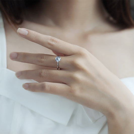 Simulated 1-Carat Diamond Copper Couple Ring