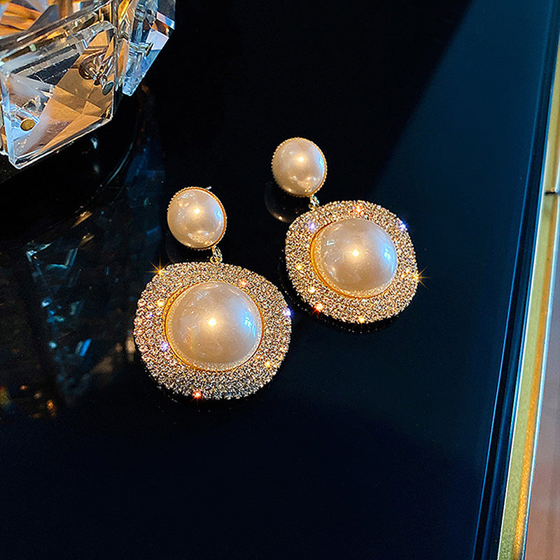 Pendientes de plata S925 con perlas y diamantes 