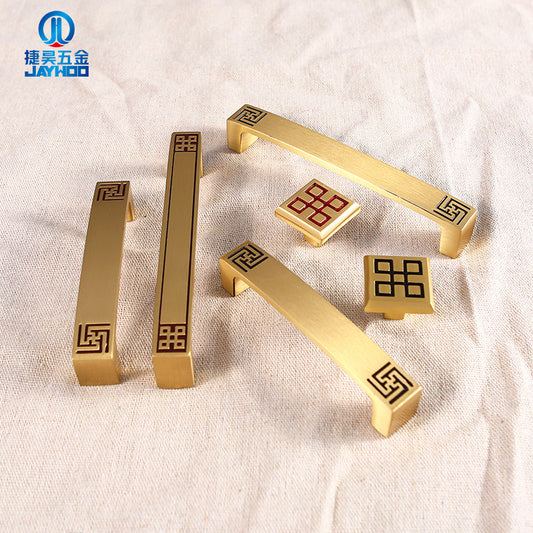 Black cyan brass handle