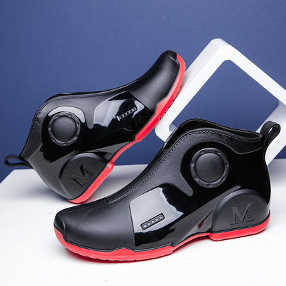 Rain boots water shoes platform men's rubber shoes