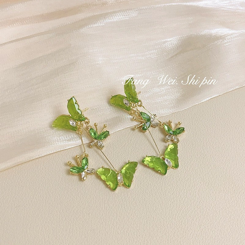 Butterfly zircon earrings new