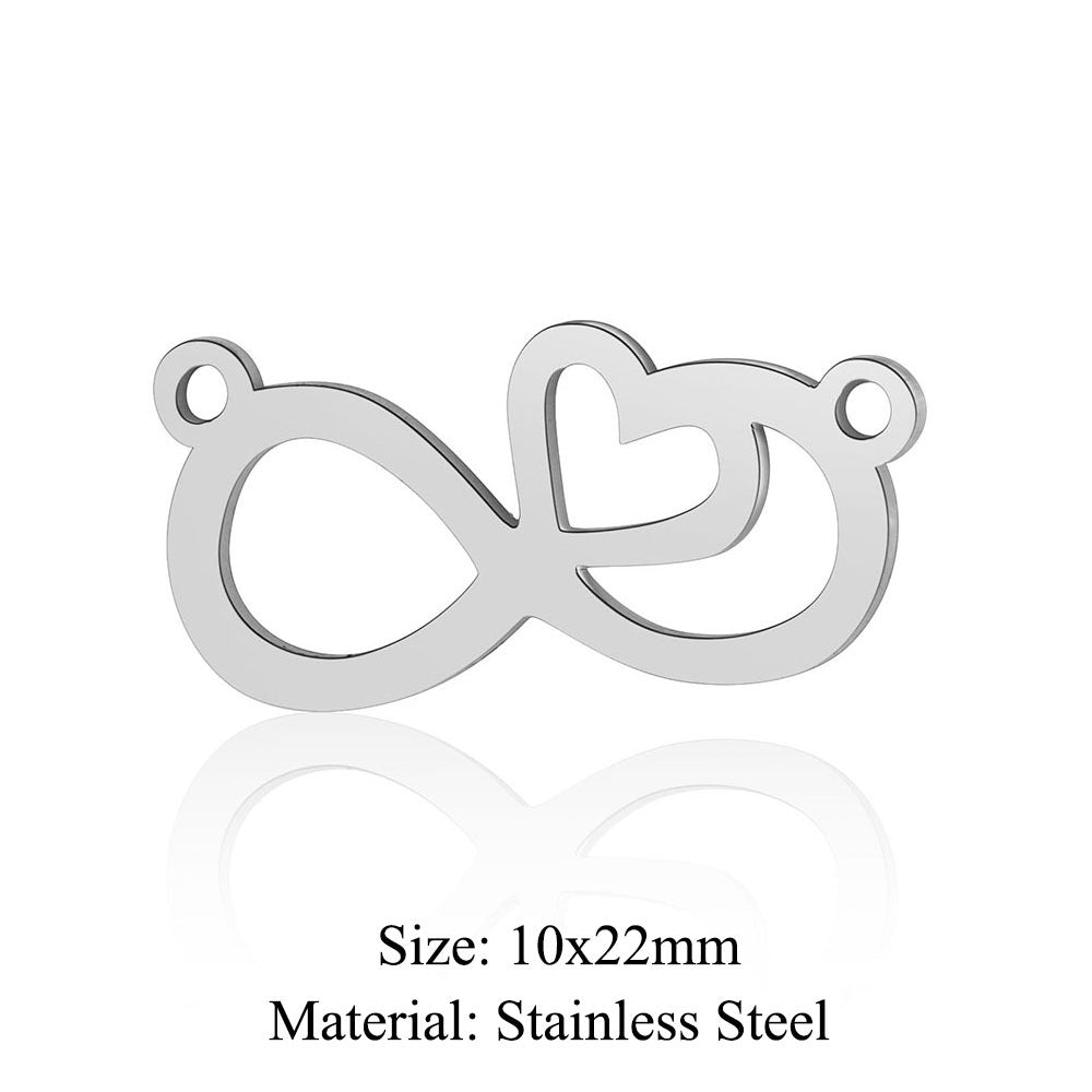 5 pcs/pack, love electrocardiogram, titanium steel pendant, peach heart DIY.