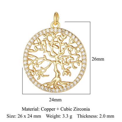 Color zirconium copper micro-inlaid zircon necklace pendant