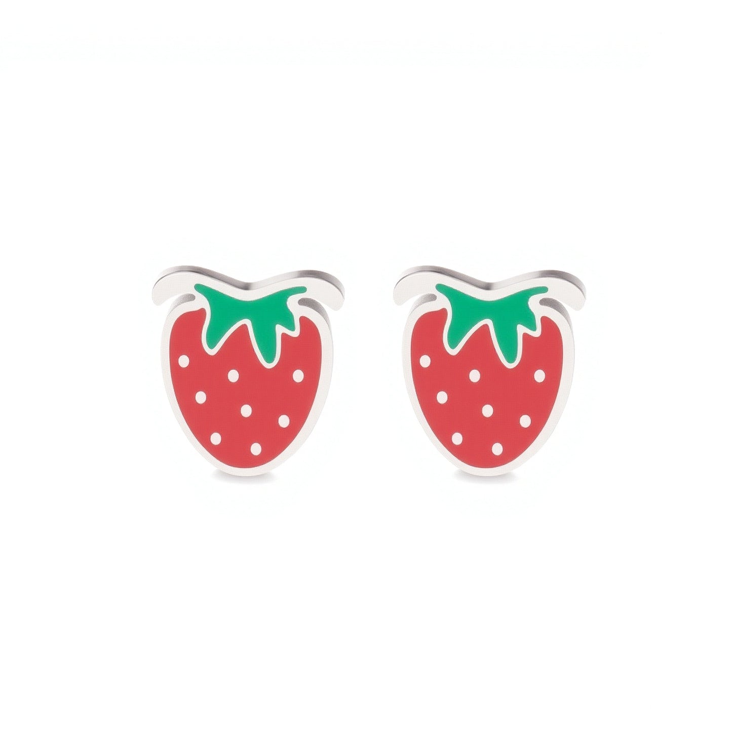 Cute Fruit & Daisy Titanium Steel Stud Earrings — Women's Non-Fading