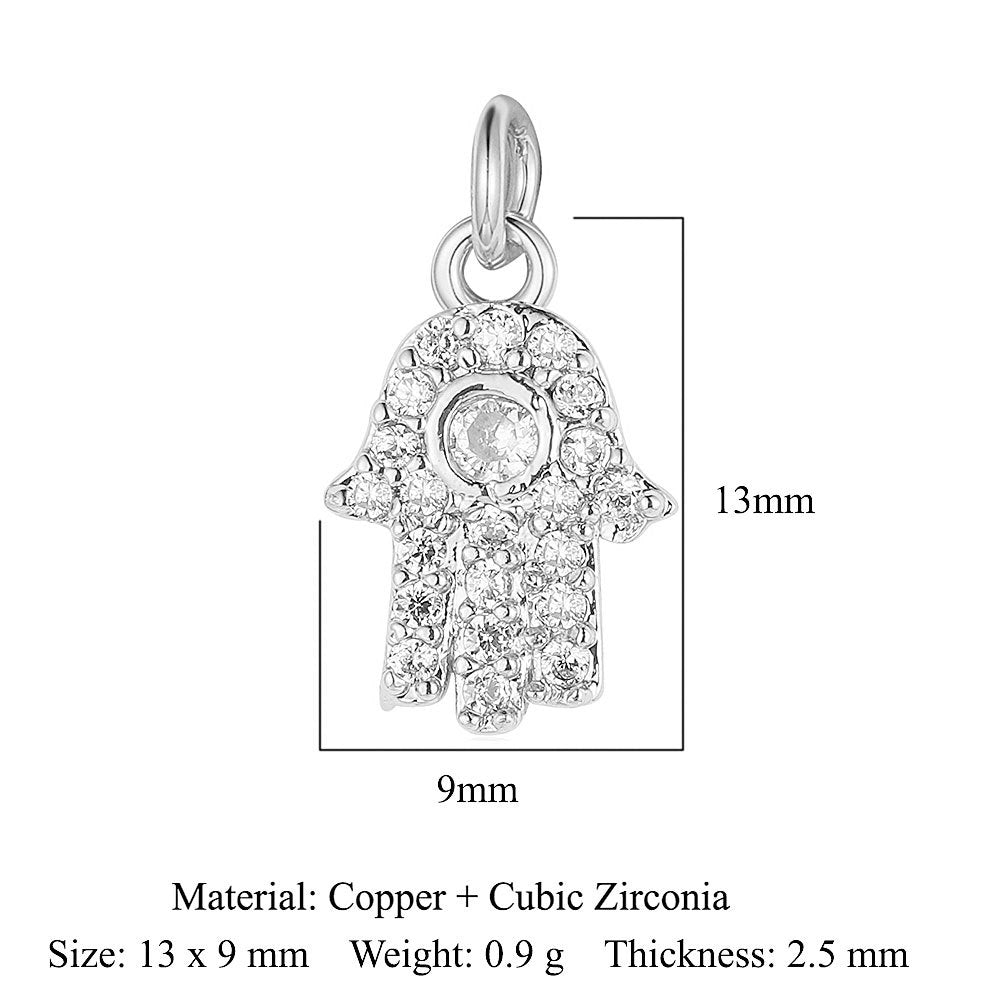 Sun Moon Stars Copper Zircon Eyes Palm Pendant