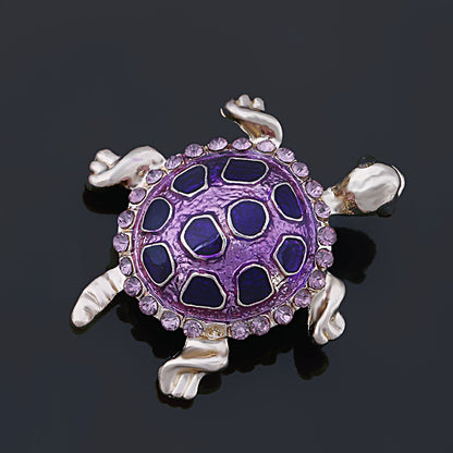 Crystal Rhinestone Turtle Brooch