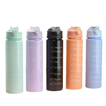 Gradient Color Plastic Cup with Handle, Large Capacity