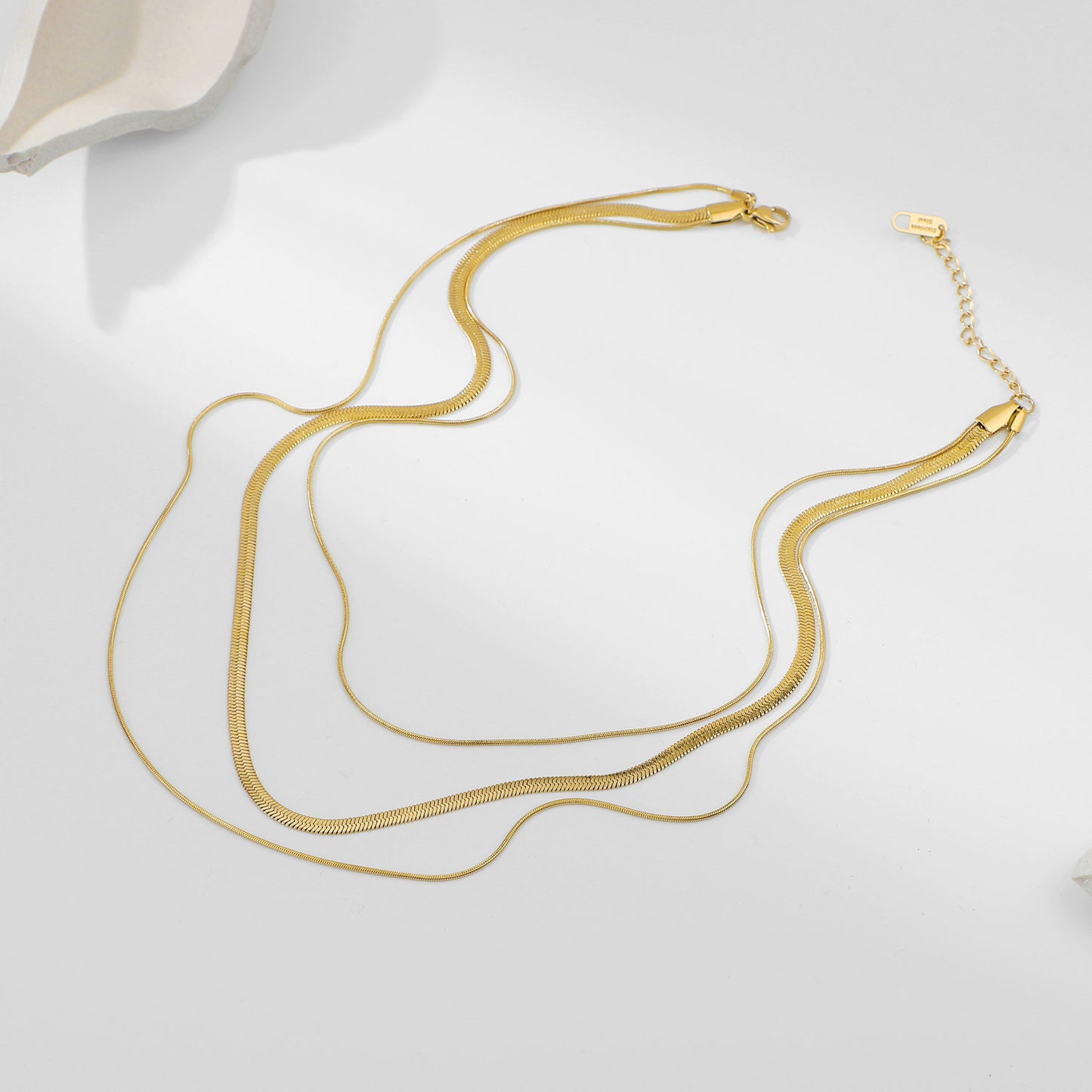 Triple snake chain necklace