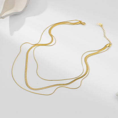 Triple snake chain necklace
