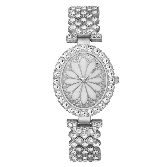 Reloj de mujer con pulsera ovalada engastada con diamantes 