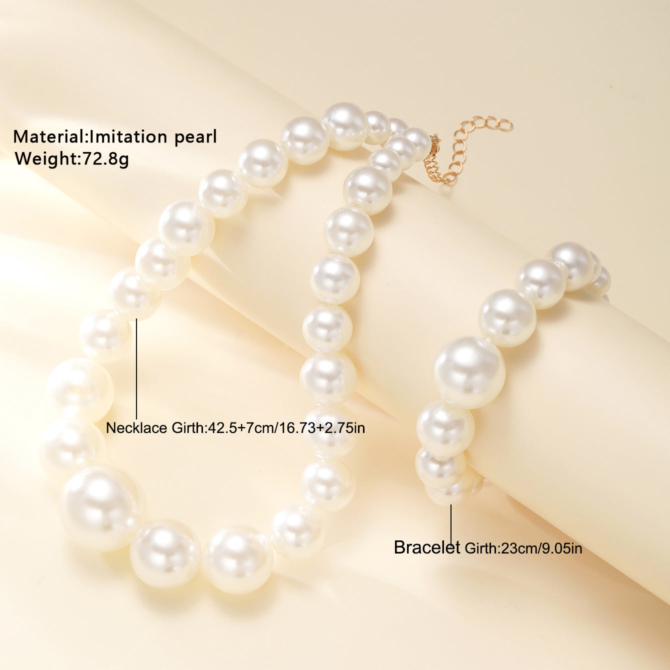 Pearl Necklace & Bracelet Set