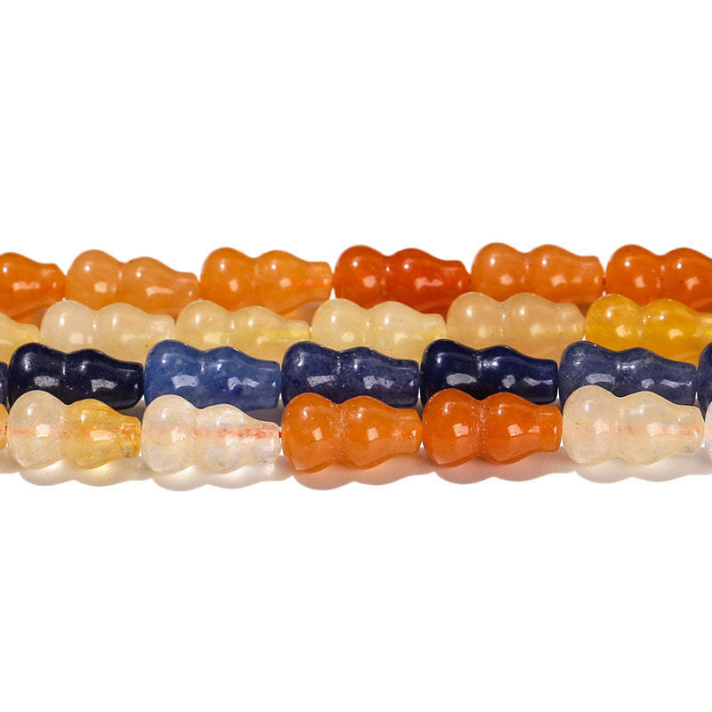 Golden silk jade loose bead gourd vase shaped special-shaped