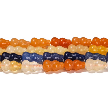 Golden silk jade loose bead gourd vase shaped special-shaped