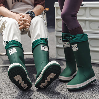 High tube rain shoes men's adult fashion