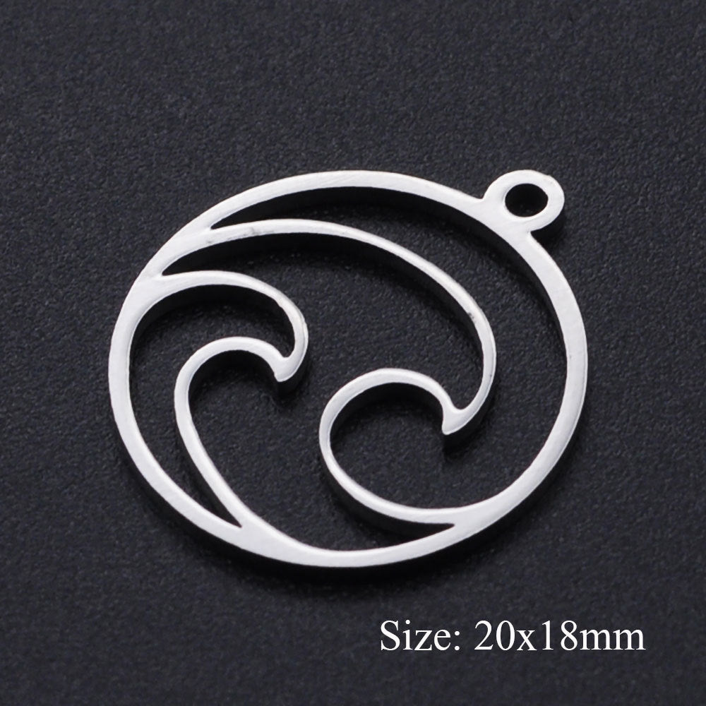 5 piezas/paquete Colgante de acero de titanio en forma de corazón con infinitas notas musicales 