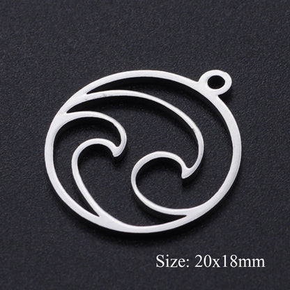 5 piezas/paquete Colgante de acero de titanio en forma de corazón con infinitas notas musicales 