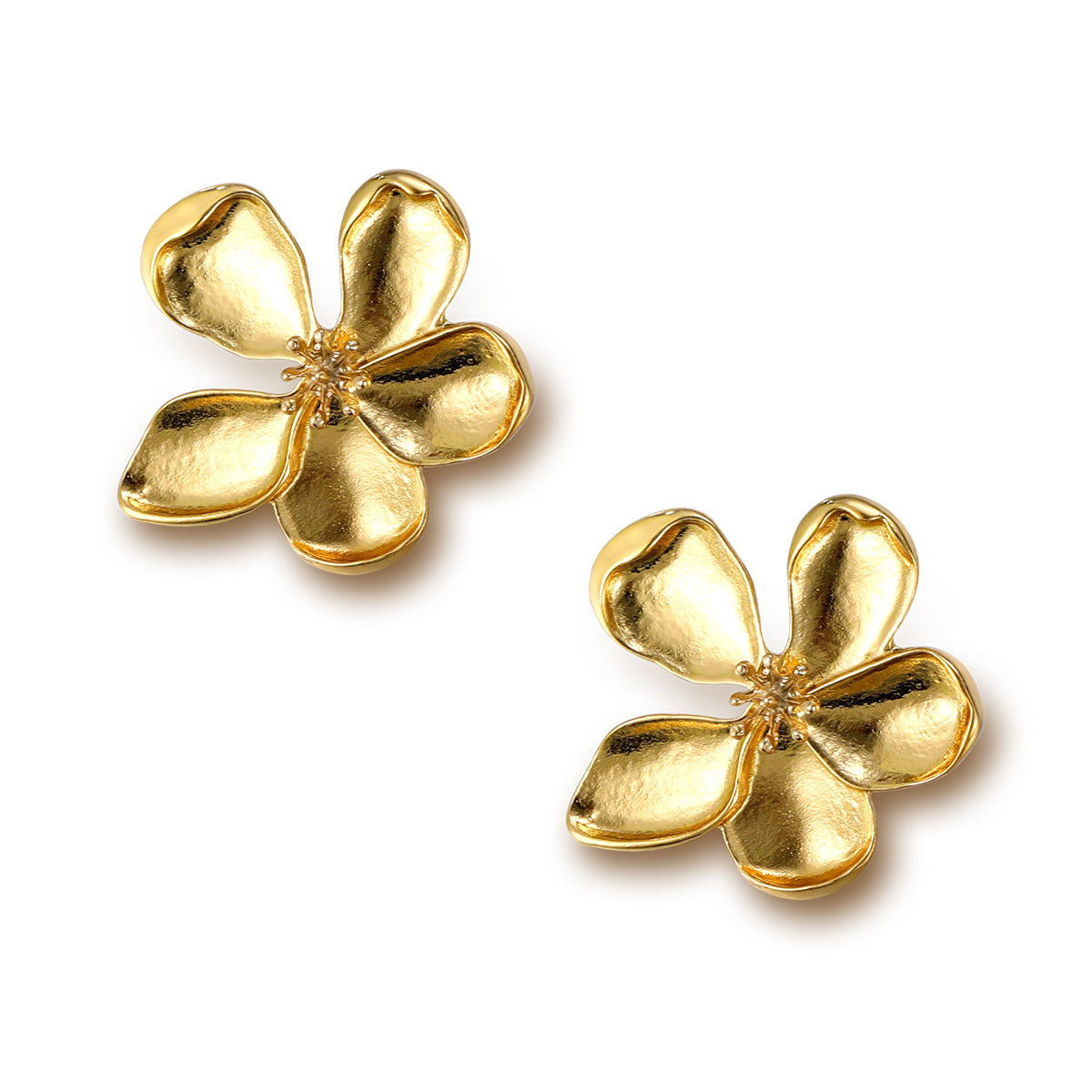 Metal Flower Drop Earrings