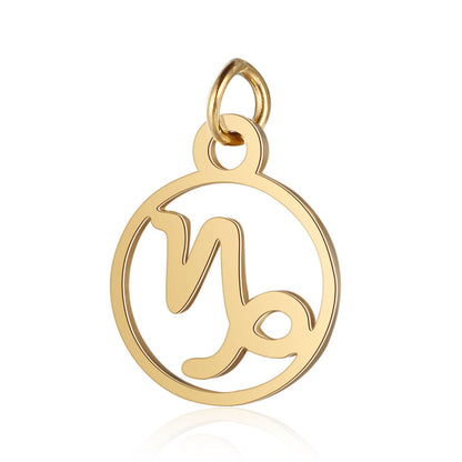 5 pcs/titanium steel hollow twelve constellation jewelry accessories