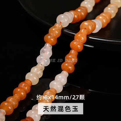 Golden silk jade loose bead gourd vase shaped special-shaped