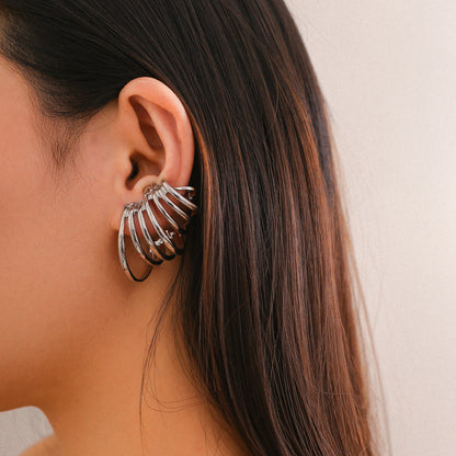 Ear clips Fan iron ring earrings