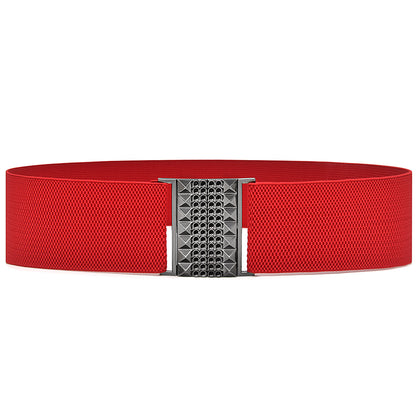 Belt Gold pair buckle elastic belt