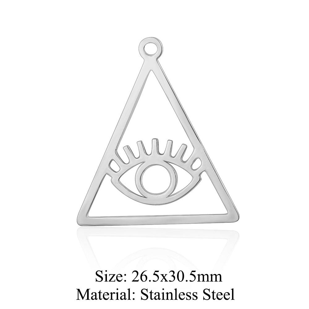 5 pcs/bag eye palm titanium steel pendant fashion