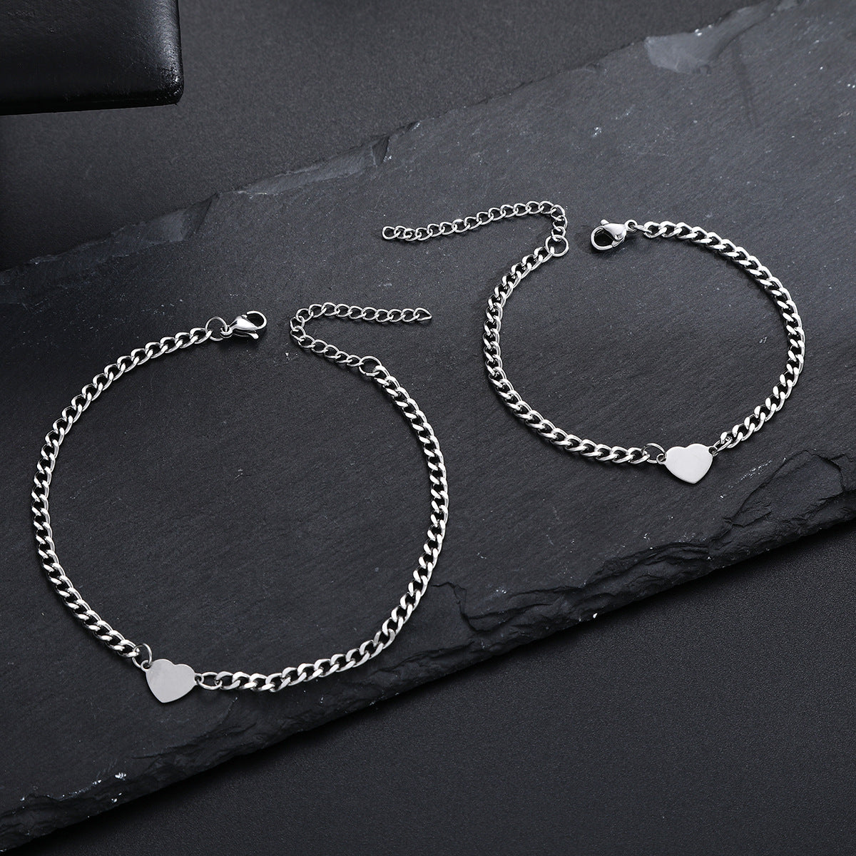 Stainless Steel Heart Couple Bracelet