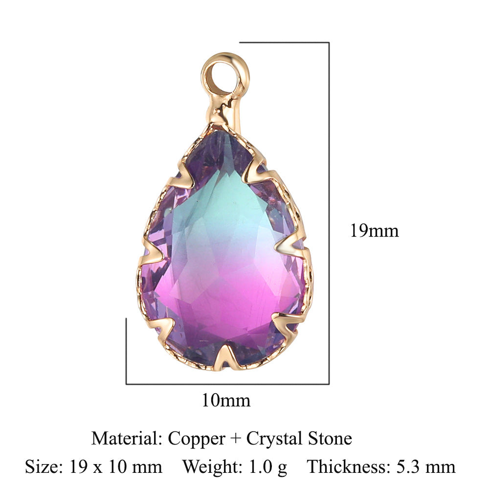 Colgante de cristal de cobre con forma de mariposa y gota de agua 