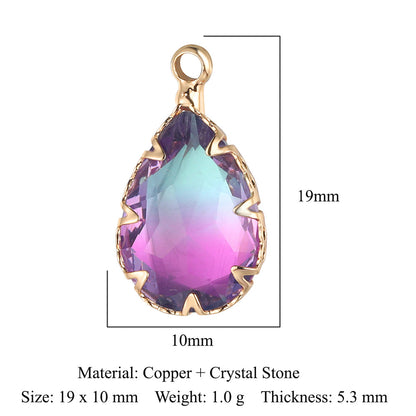 Colgante de cristal de cobre con forma de mariposa y gota de agua 