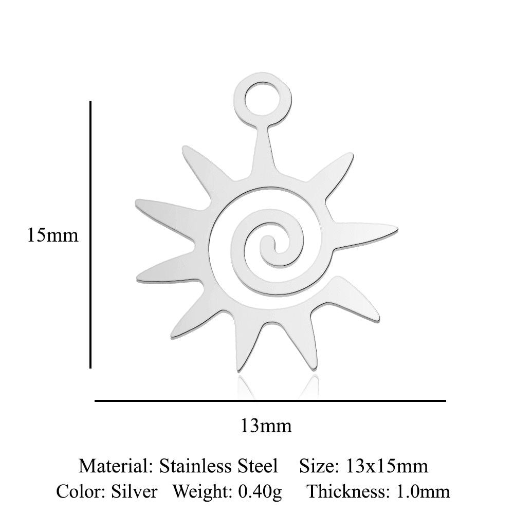 5 pcs/titanium steel pendant with wings angel sun