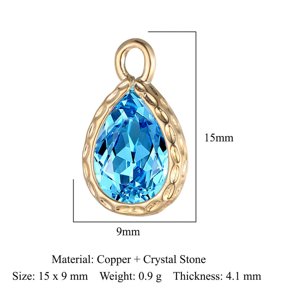 Colgante de cristal de cobre con forma de mariposa y gota de agua 