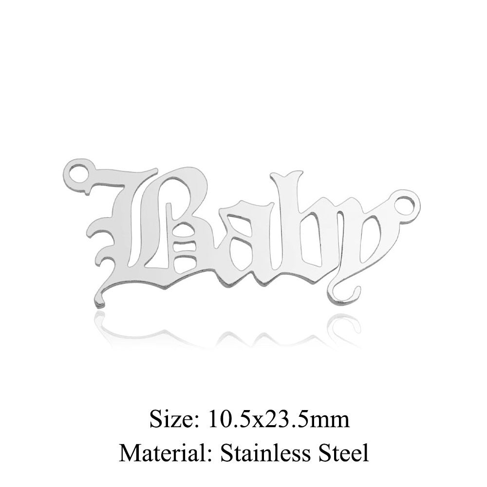 5 pcs/bag English alphabet titanium steel pendant