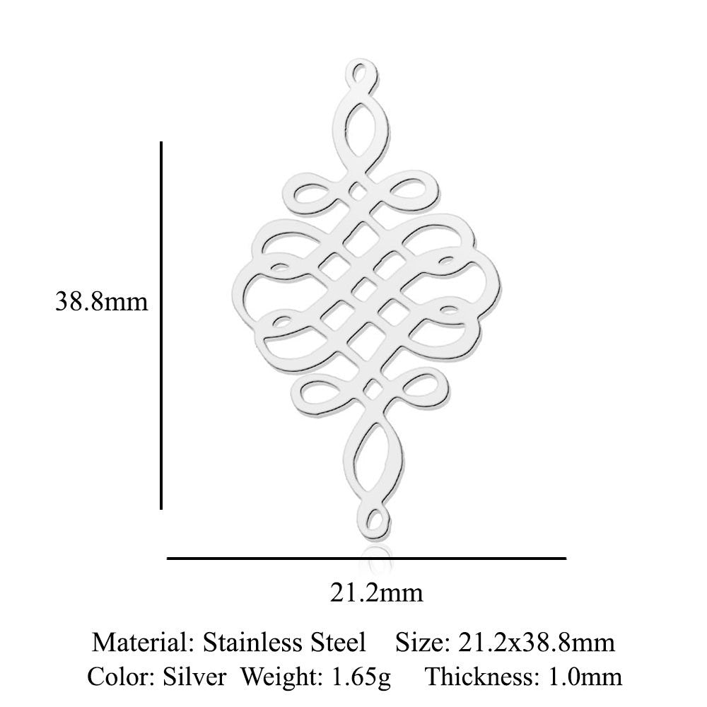 5 pcs/bag Ocean Wave Fish Scale Titanium Steel Pendant