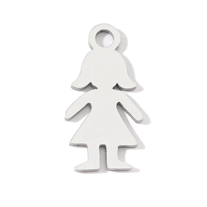 20 pcs/pack of boys and girls digital titanium steel pendants