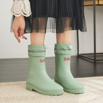 Bundle middle tube rain shoes wear-resistant and waterproof