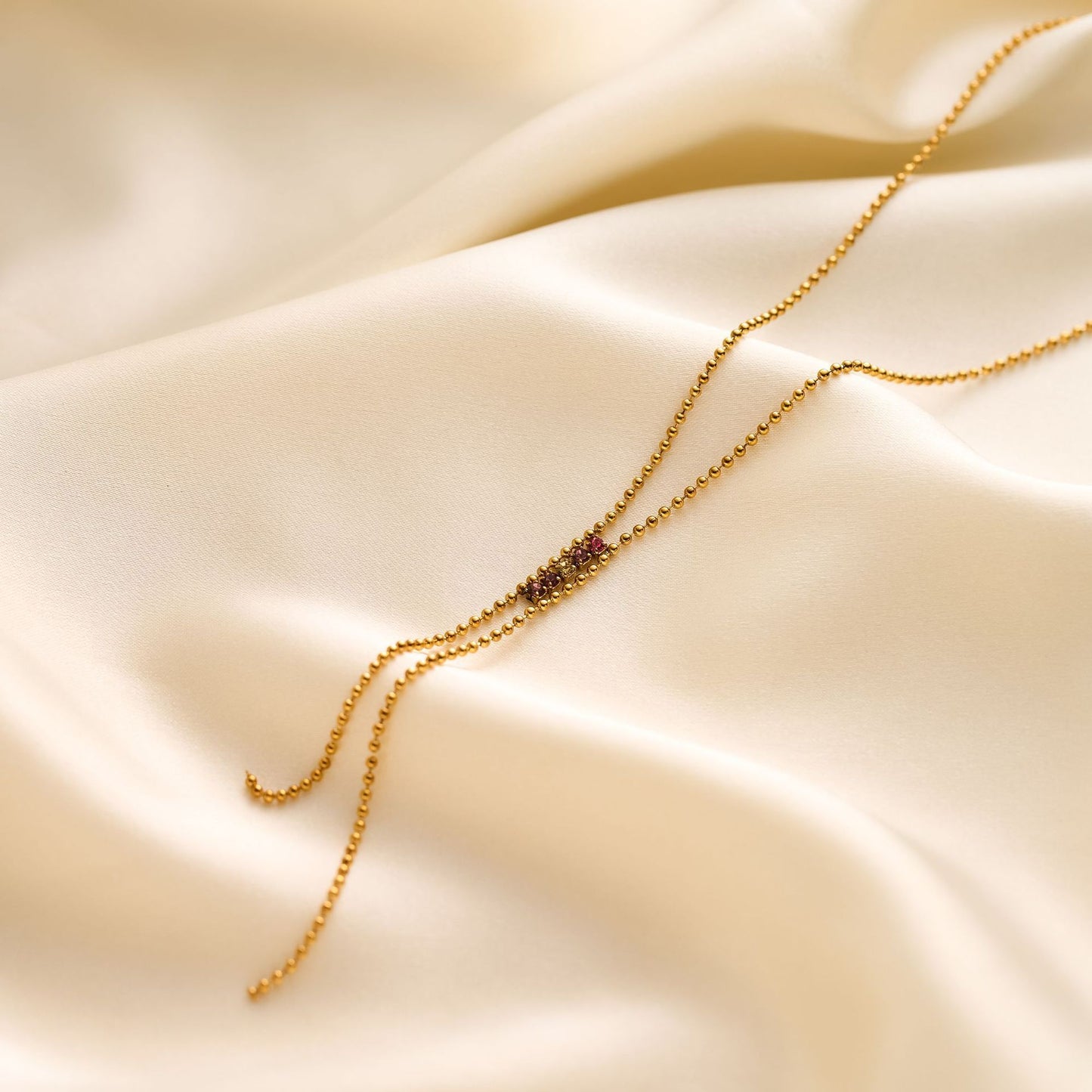 Tassel long Y-shaped titanium steel necklace