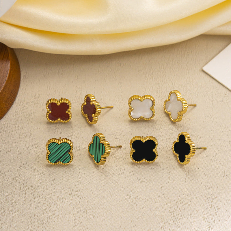 Elegante pulsera de trébol de cuatro hojas, diamantes de imitación, dos estilos 