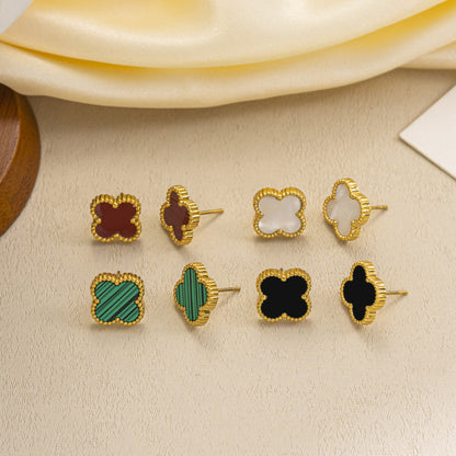 Elegante pulsera de trébol de cuatro hojas, diamantes de imitación, dos estilos 