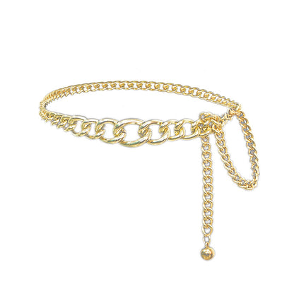 Punk style chain metal thin waist chain