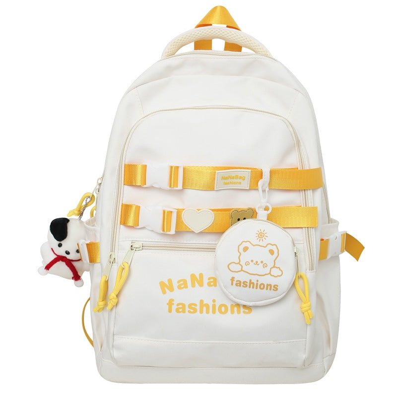 Mochila escolar mochila de gran capacidad en color contrastante 