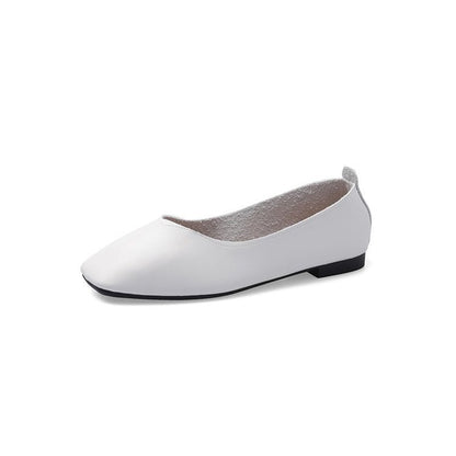 Square head flat sole small single shoes